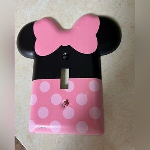 Disney Minnie Mouse Pink and Black Switch Plate